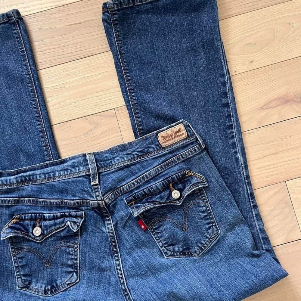 Vintage Levis Bootcut Jeans Womens Sz 12 Medium Wash Bucket Pockets Western - Picture 2 of 7